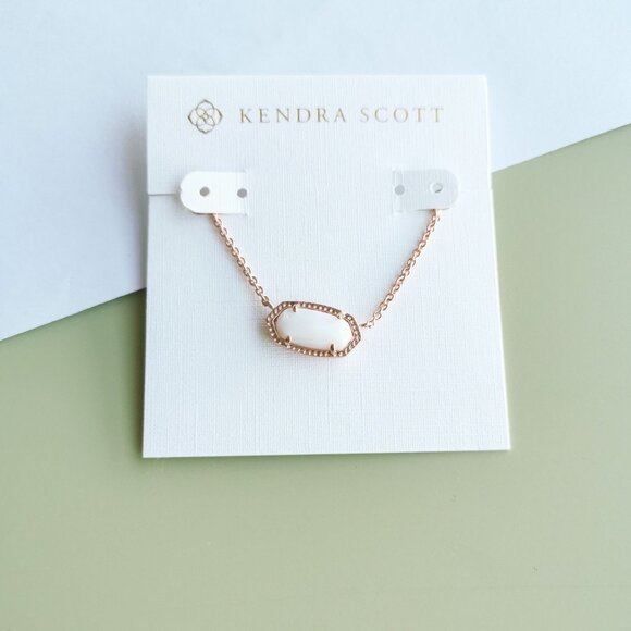 Kendra Scott Elisa white Pearl Necklace - Rose Gold - Picture 1 of 4